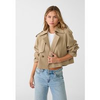 Stradivarius Short smart flowing trench coat Khaki M | Stradivarius (UK)