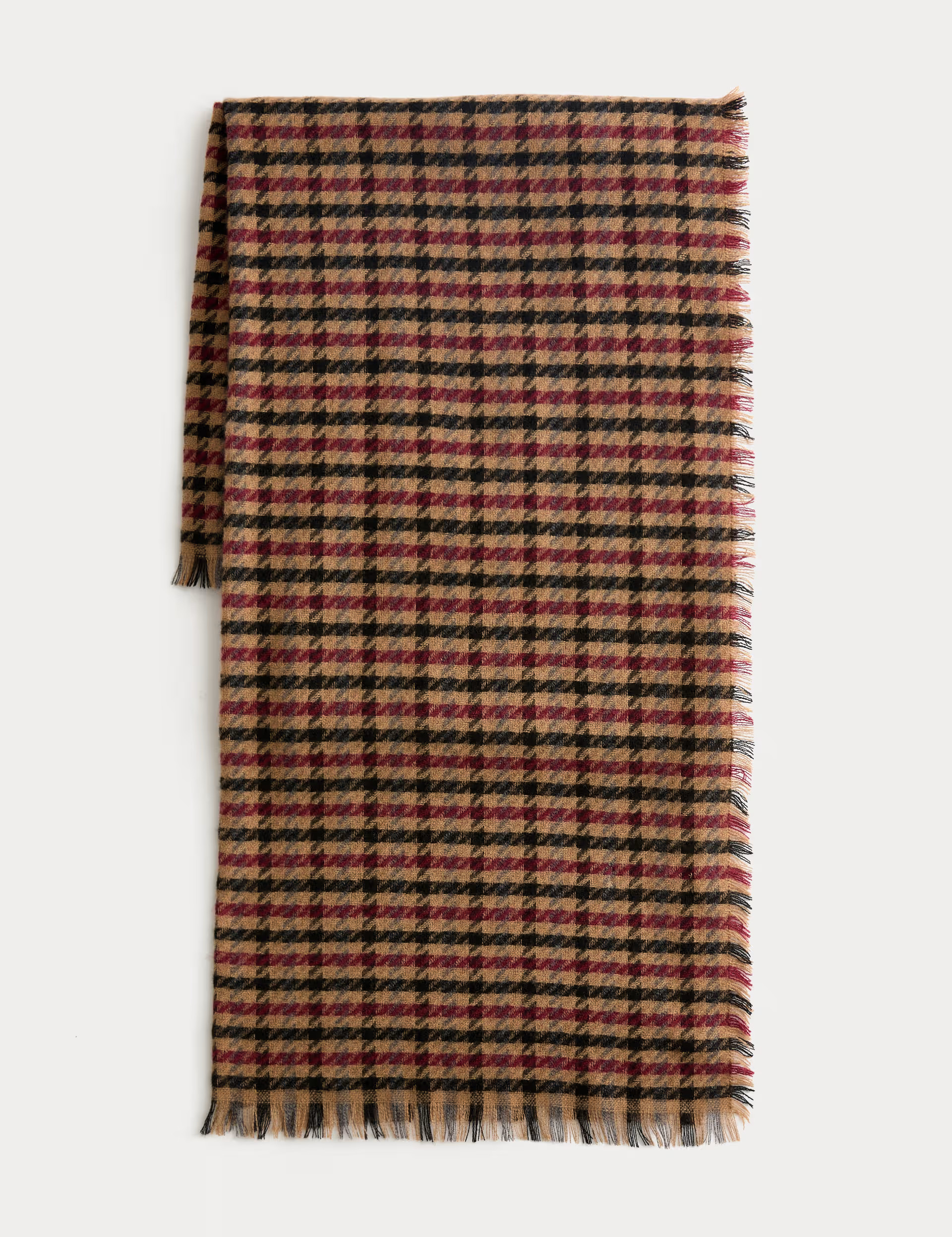 Woven Checked Fringed Scarf | Marks & Spencer (UK)
