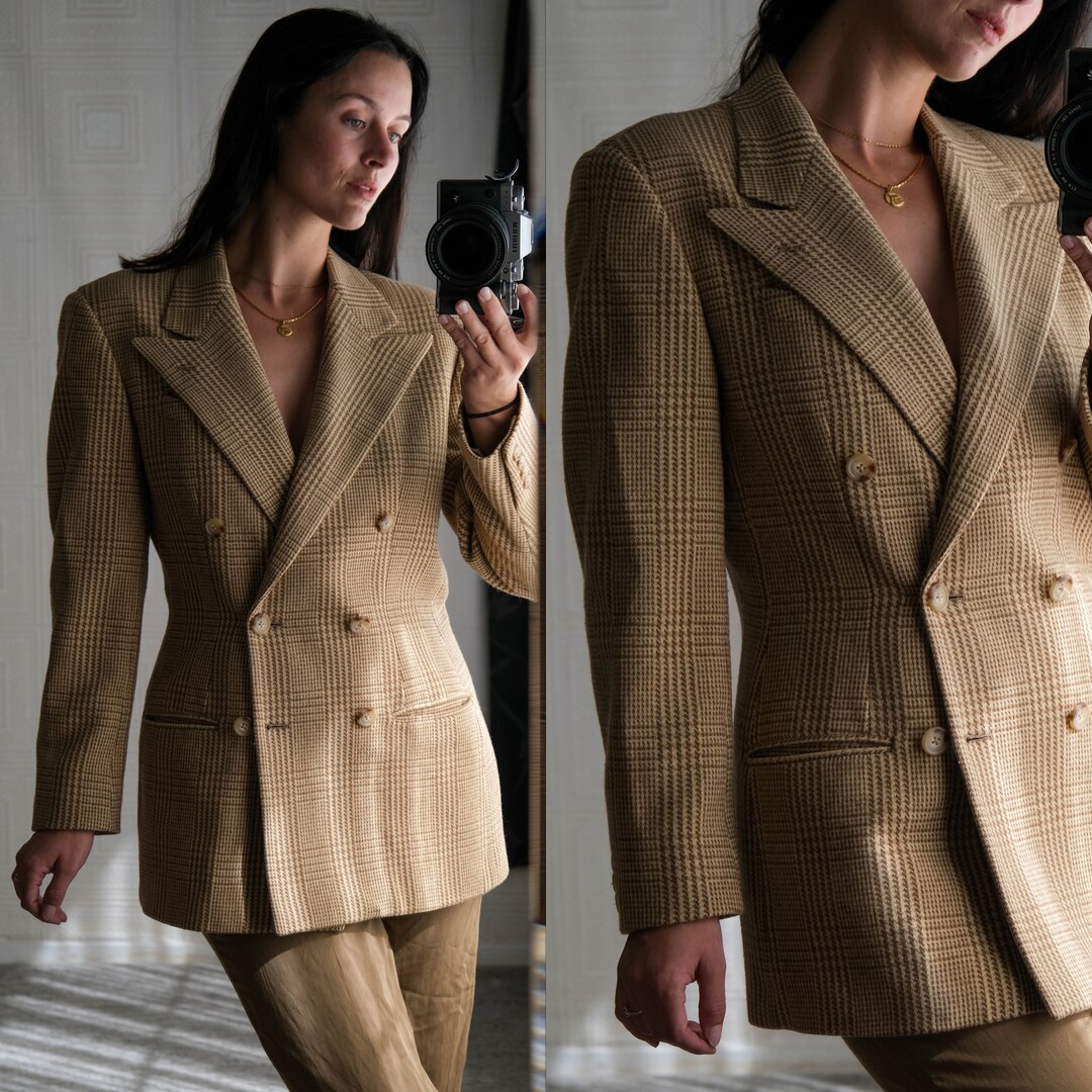 Vintage 70s Ralph Lauren Blue Label Camel Tan Prince of Wales - Etsy | Etsy (US)