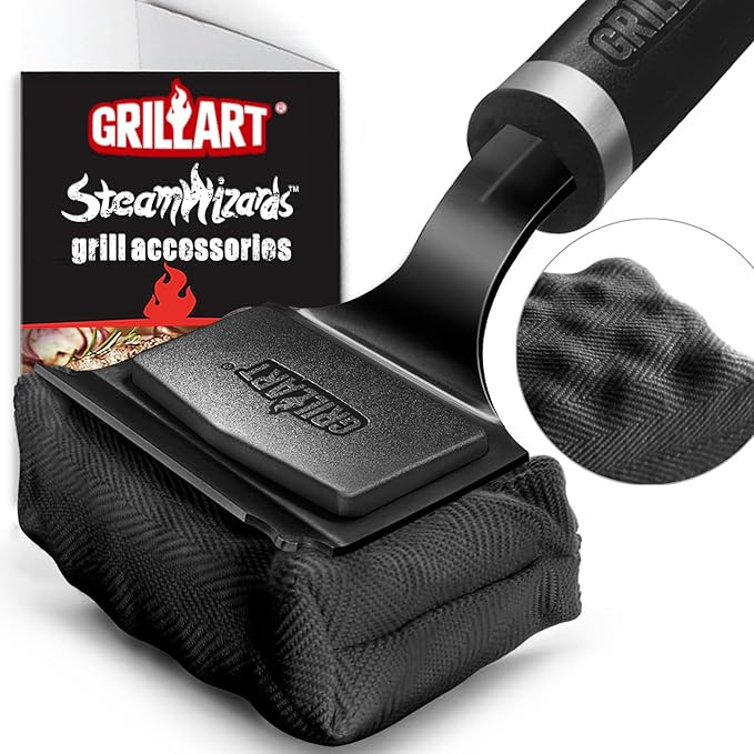 GRILLART Grill Brush Bristle Free - Safe 17" Long Handle with Built-In Solid Scraper - Steam Clea... | Amazon (US)