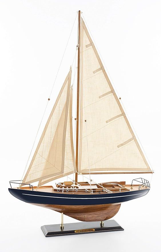 SAILINGSTORY Wooden Sailboat Model Decor Boat Model Ship Sailboat Decor Yacht Model Concordia Ant... | Amazon (US)