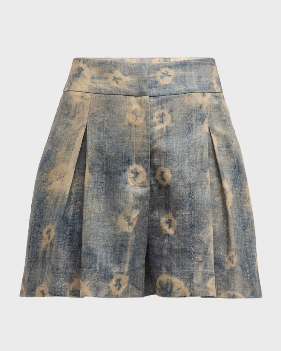 JBQ Marlow Shibori Tailored Shorts | Neiman Marcus