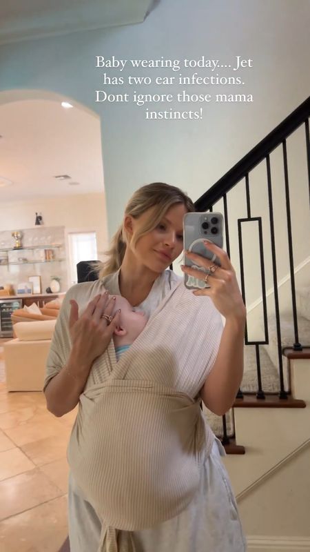 Baby wearing because Jet has a double ear infection 🥺 I love having him near though so I am soaking it all in. I linked this wrap! 

baby l baby favorites l baby inspo l wearing baby

#LTKbaby