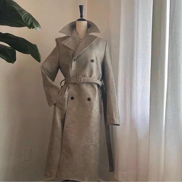 Y/PROJECT PU Leather Long Trench Coat Jacket UNISEX MEN S WOMEN M | Poshmark