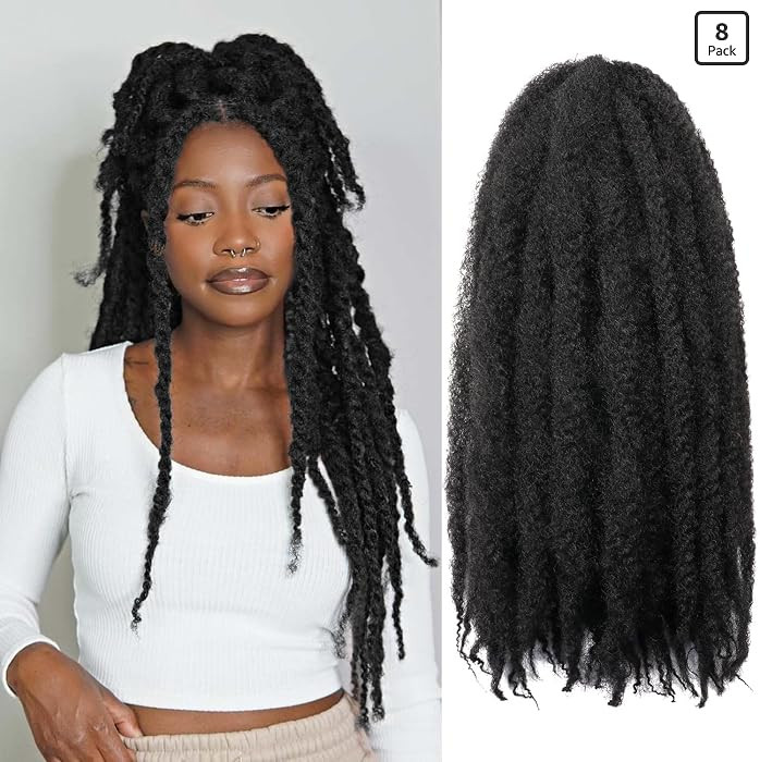 Marley Twist Braiding Hair 24Inch 8packs Soft Cuban Twist Hair for Black Women(1B 24Inch(Pack of ... | Amazon (US)