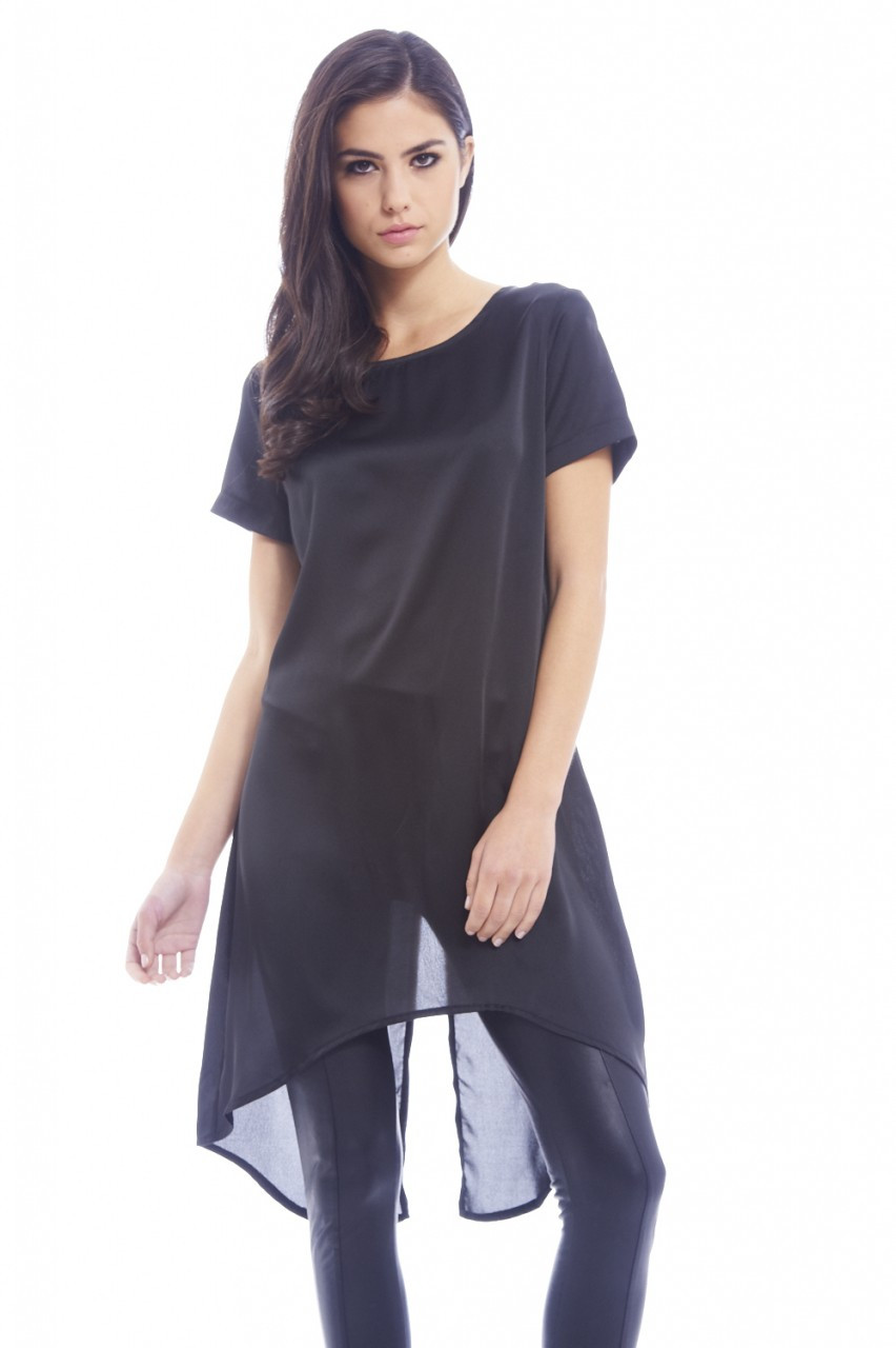 Women's Silk Split Back Black Top - Online Exclusive | Kmart