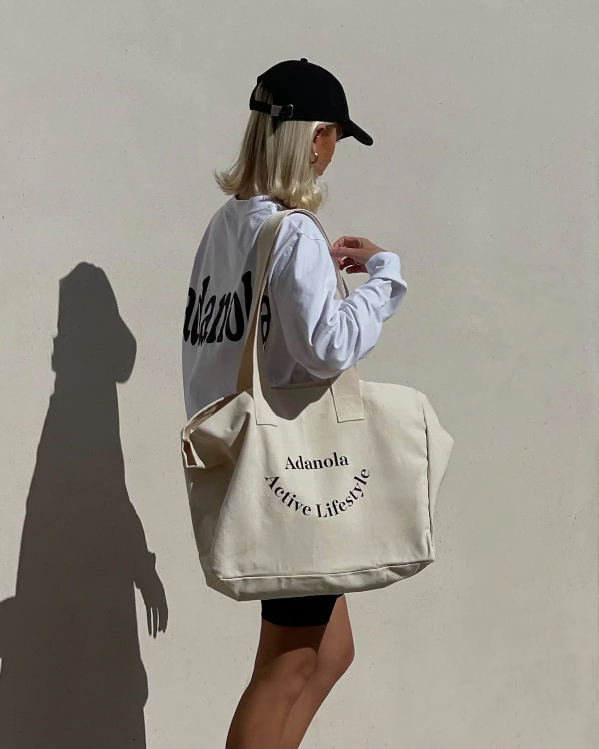 Active Lifestyle Tote Bag - Cream/Black | Adanola UK