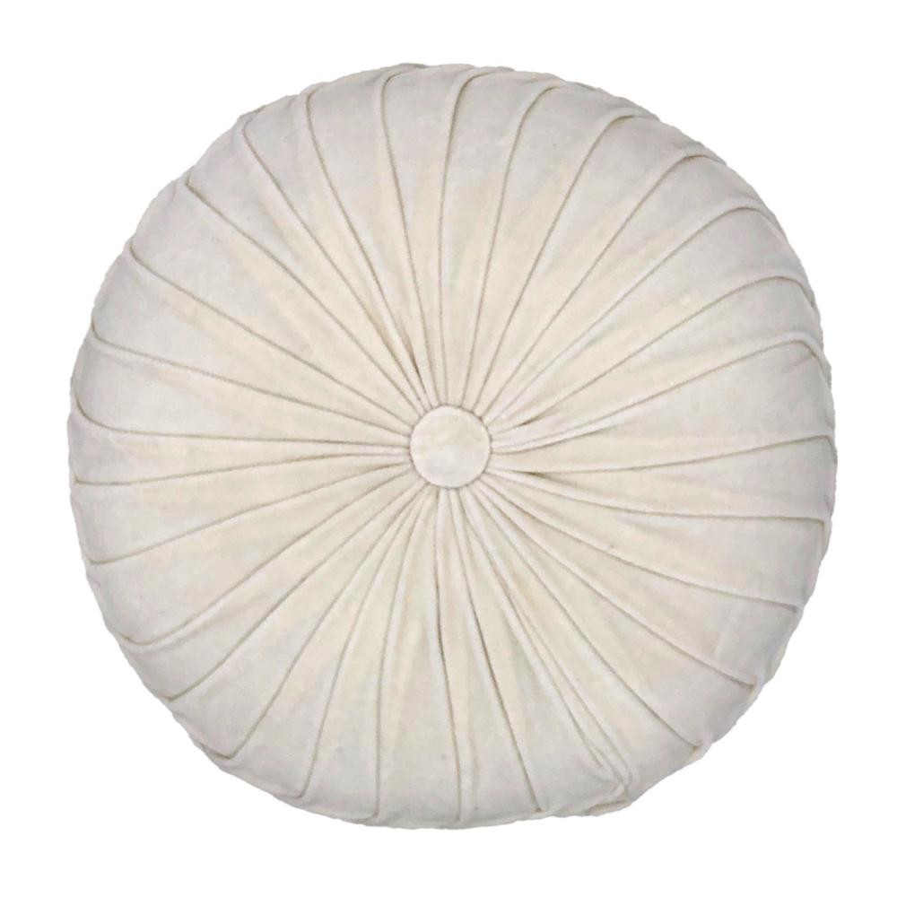 MOD LIFESTYLES 16 in. Round Velvet Pillow Papyrus, Classic Blue | The Home Depot