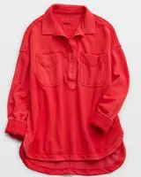 Aerie Popover Polo Sweatshirt | American Eagle Outfitters (US & CA)