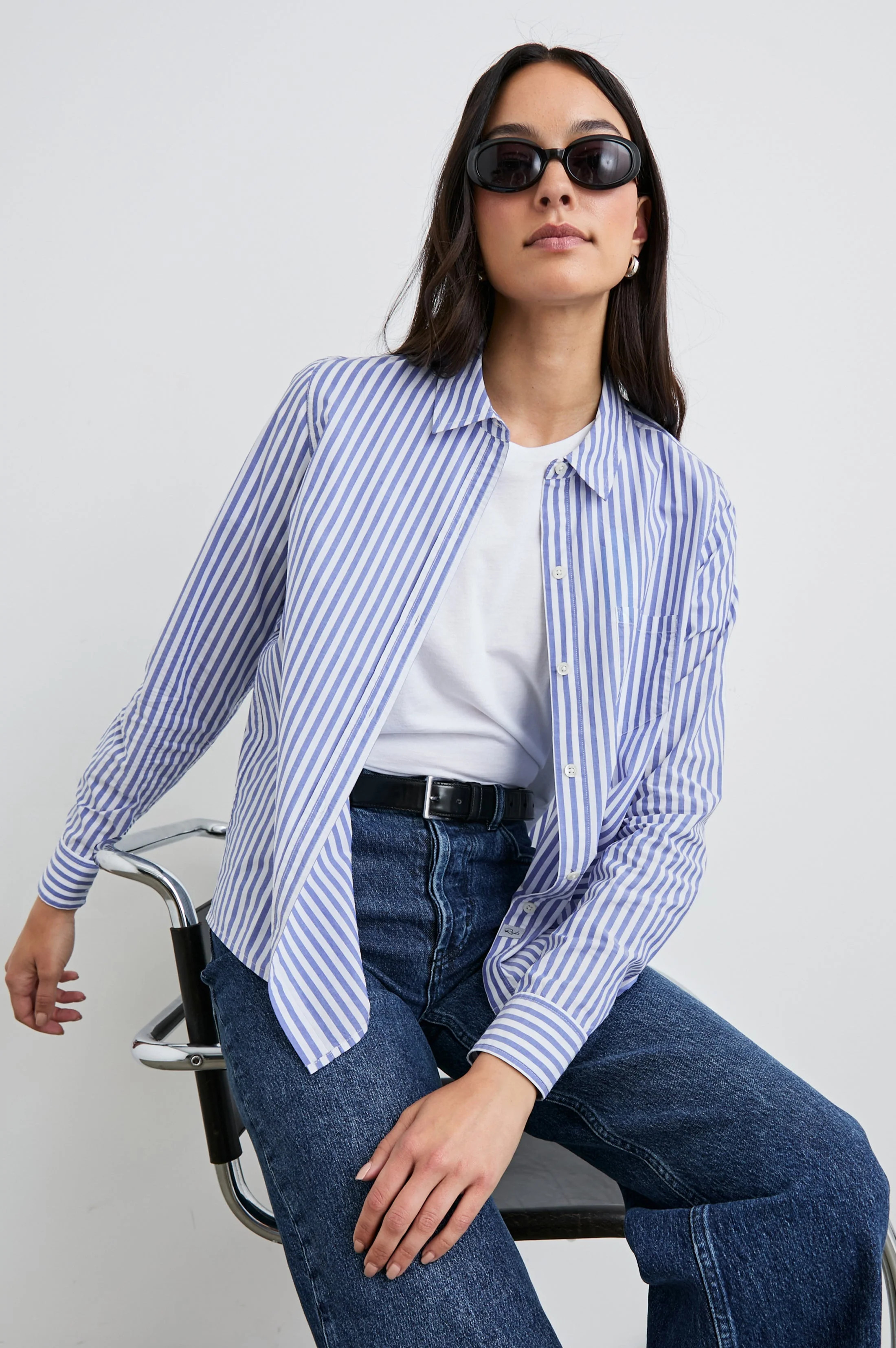 STINA SHIRT - MARINER WHITE STRIPE | Rails