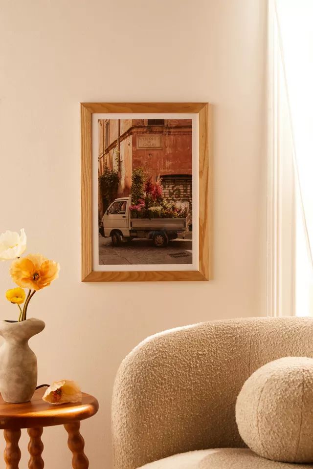 Ninasclicks Rome Cute Van With Lots Of Flowers Art Print | Urban Outfitters (US and RoW)