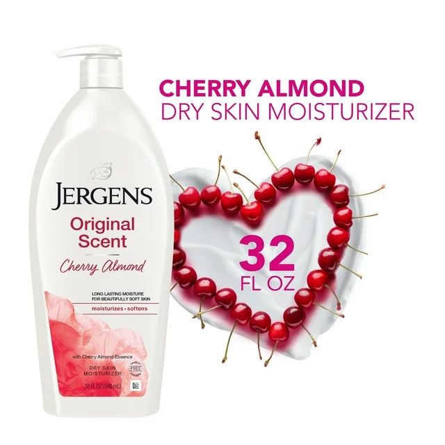 Jergens Hand and Body Lotion, Original Scent Dry Skin Moisturizing Body Lotion, Cherry Almond Ess... | Walmart (US)