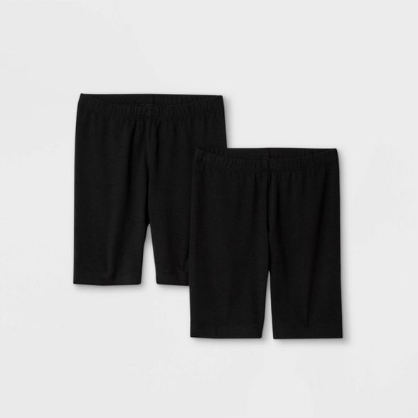 Girls' 2pk Mid-Length Bike Shorts - Cat & Jack™ Black | Target