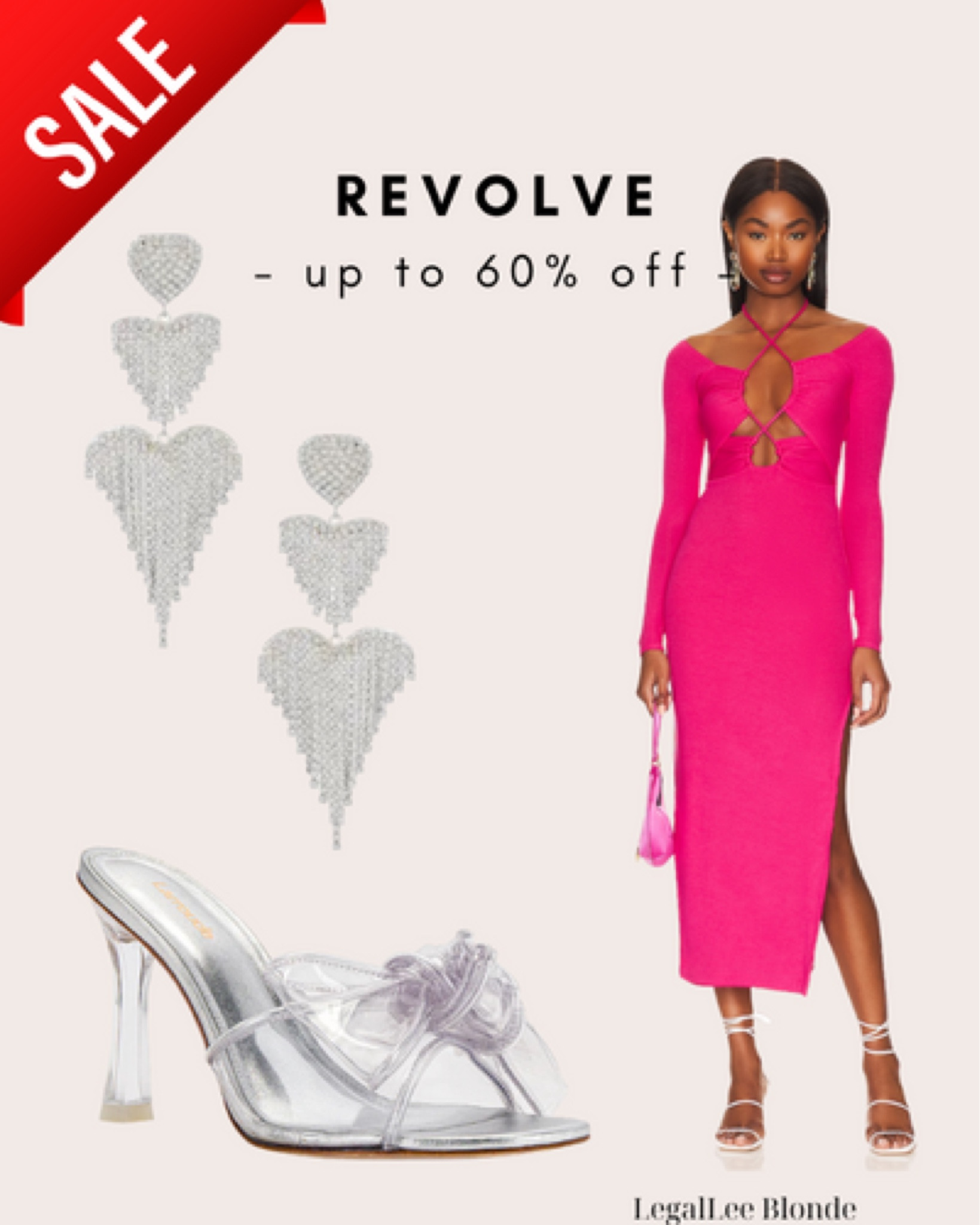 Sale outfit from revolve! 
.
.
.
Revolve sale - sale dresses - pink dress - date night dress - silver earrings - silver shoes - revolve dresses - revolve dress 

#LTKunder100 #LTKsalealert #LTKunder50