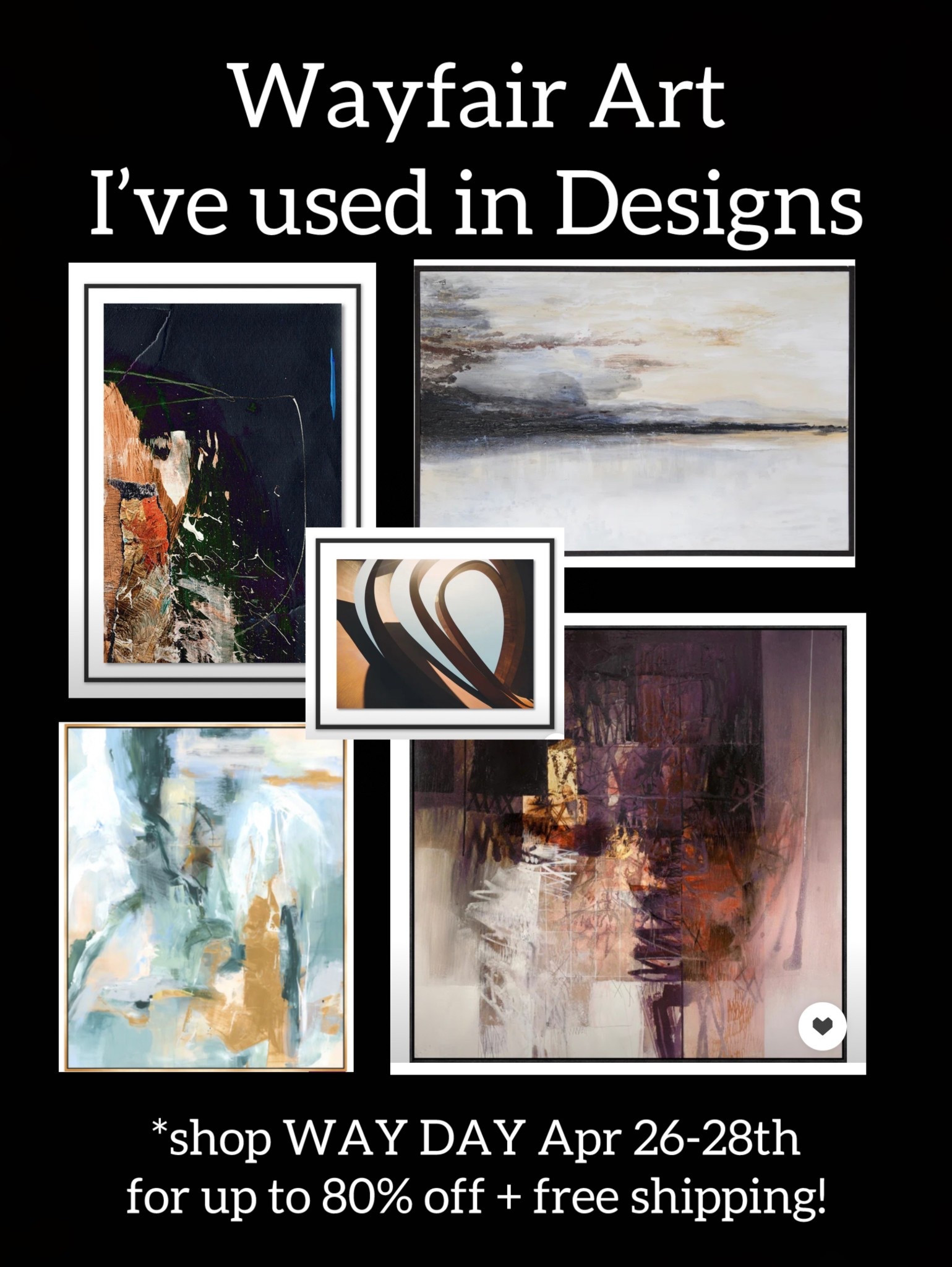 So many cool artworks to choose from and now on sale up to 80% off plus free shipping as part of the WAY DAY SALE from 4/26-4/28! I curated each of these paintings (art pieces) from Wayfair for designs of mine in the past. Enjoy! 
@wayfair #wayday #wayfair #wayfairpartner
Art 

#LTKSaleAlert #LTKHome