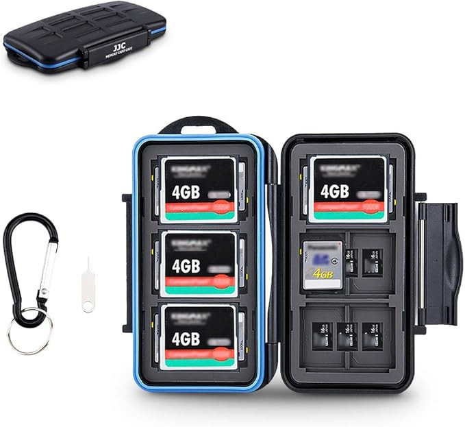 JJC CF Cfast SD Memory Card Case Holder, Water-Resistant SD Card Storage Organizer for 6 CF Compa... | Amazon (US)