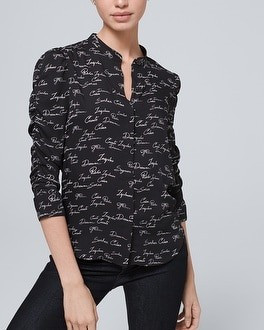 35th Anniversary Ruched-Sleeve Blouse | White House Black Market