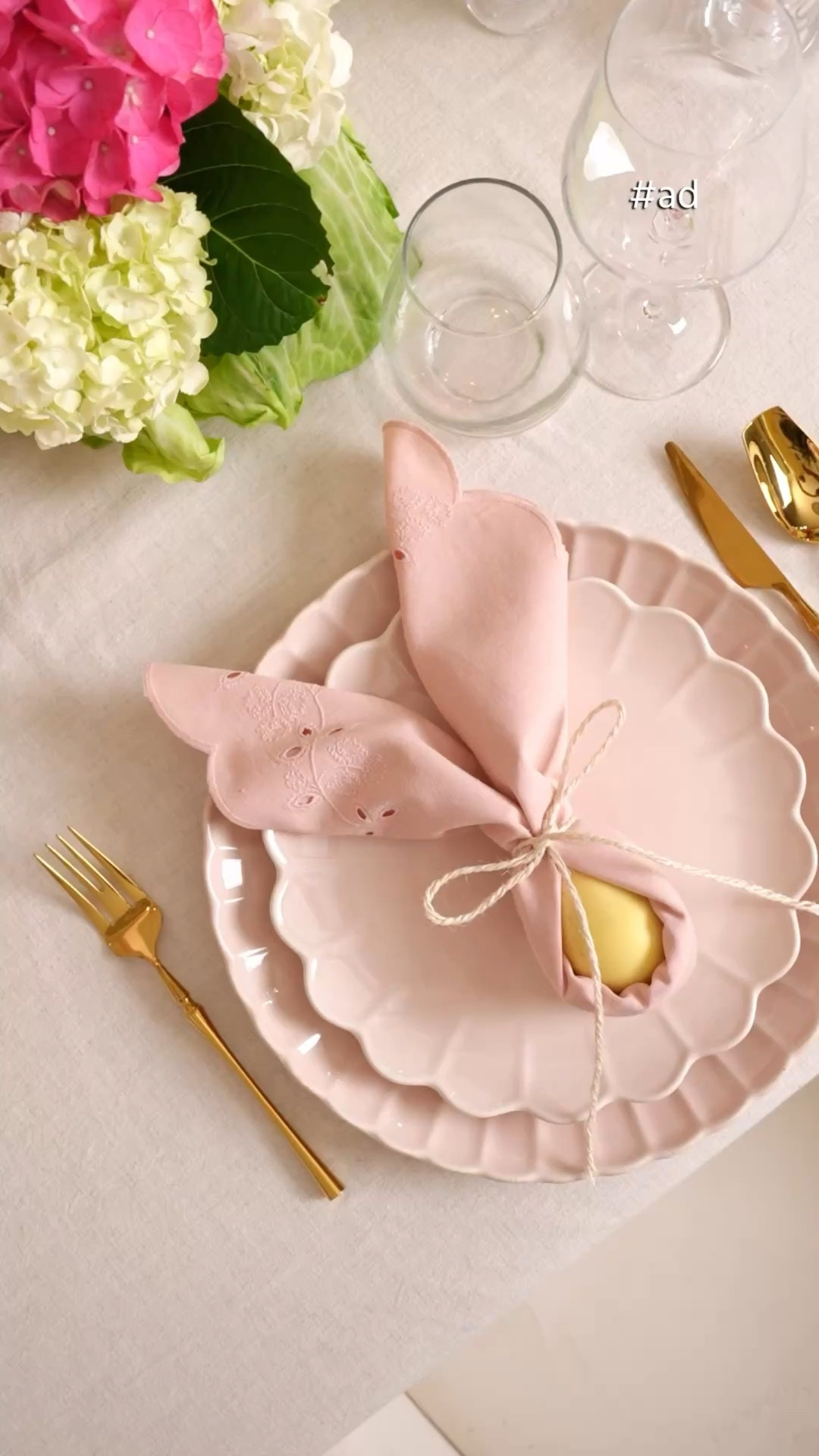#ad Blush tones, scalloped edges, and sweet spring vibes 🌸🐰✨ Setting the table for Easter brunch with my favorite scalloped plates from @Wayfair and I’m obsessed. Hosting season is here, and I love that these beauties are perfect for Easter and every dreamy gathering ahead. 
#WayfairPartner #Wayfair 

#LTKSeasonal #LTKdayinmylife #LTKHome