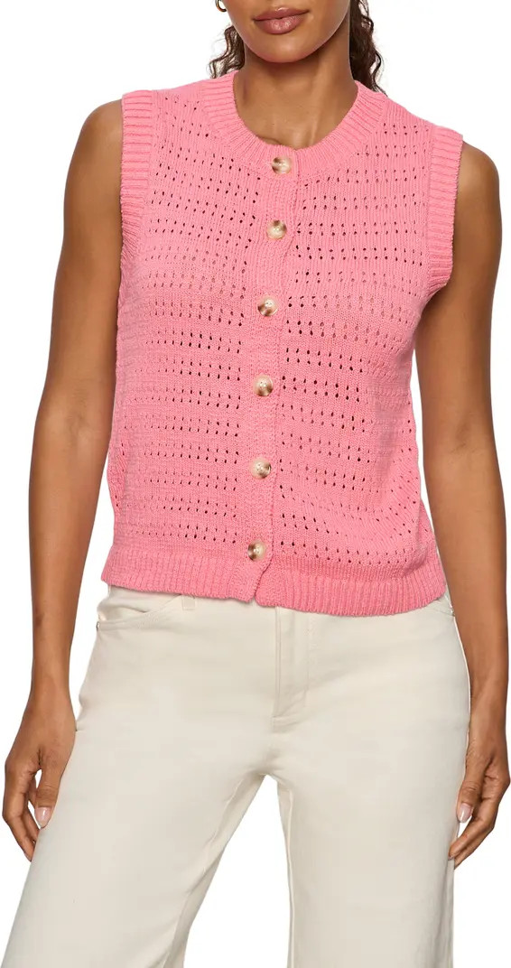 Sanctuary Cotton Pointelle Sleeveless Sweater | Nordstrom | Nordstrom