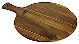 Mountain Woods Brown Large Acacia Wood Pizza Peel/Cutting Board/Serving Tray | Paddle Serving Boards | Amazon (US)