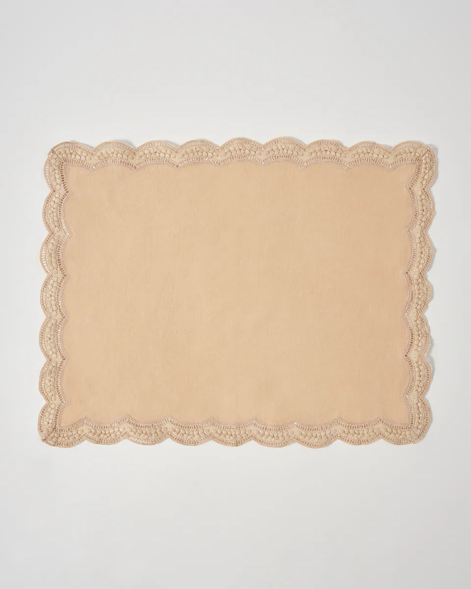 Ulla Johnson x Cabana Scallop Embroidered Placemat | Cabana Magazine
