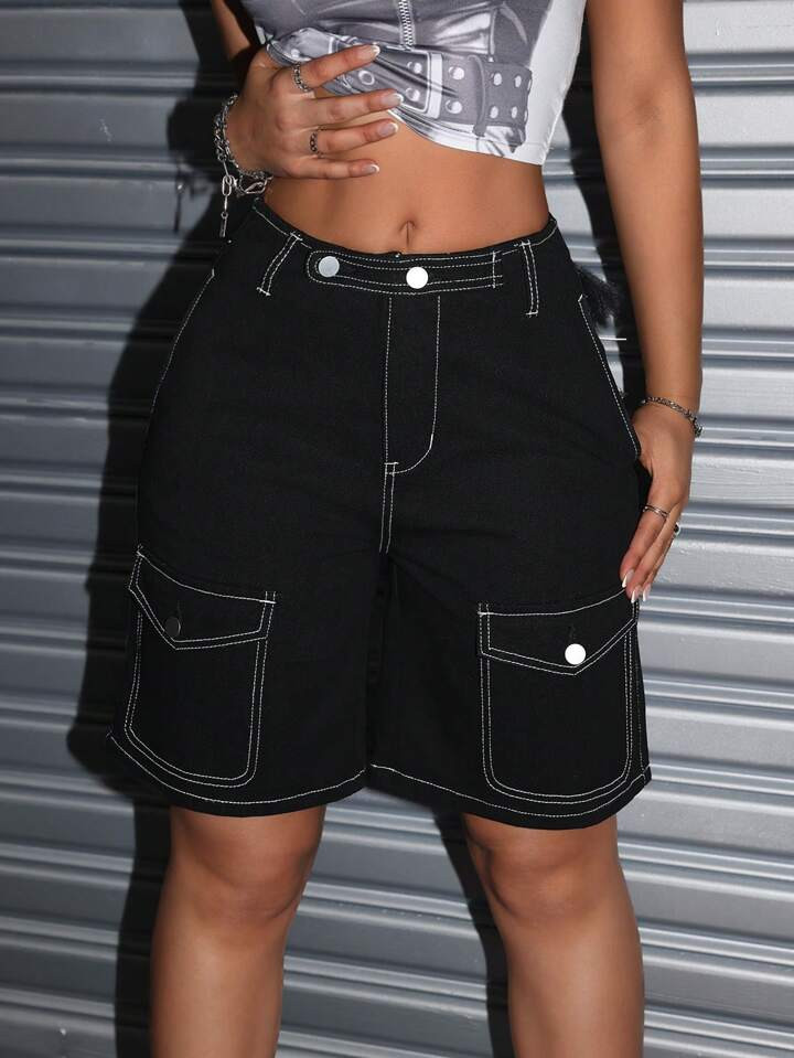 SHEIN ICON Women\ Fashionable Loose Fit Casual Denim Shorts | SHEIN