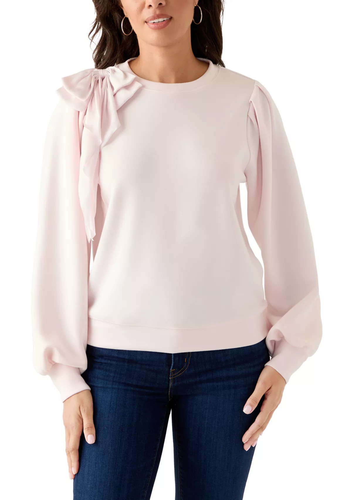 Women's Puff Sleeve Bow Sweatshirt | Belk