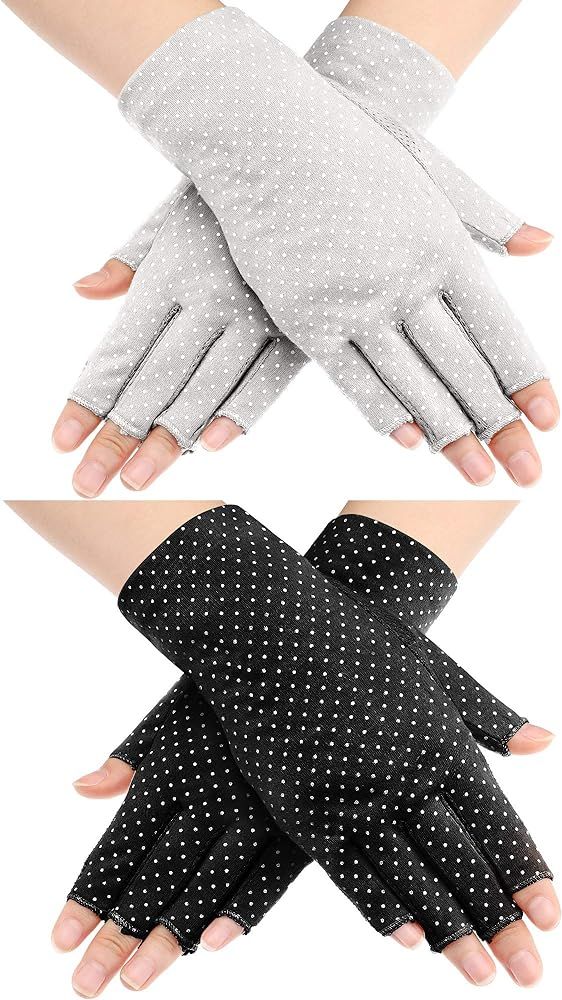 Amazon.com : Maxdot Fingerless Gloves Non Slip UV Protection Driving Gloves Summer Outdoor Gloves... | Amazon (US)