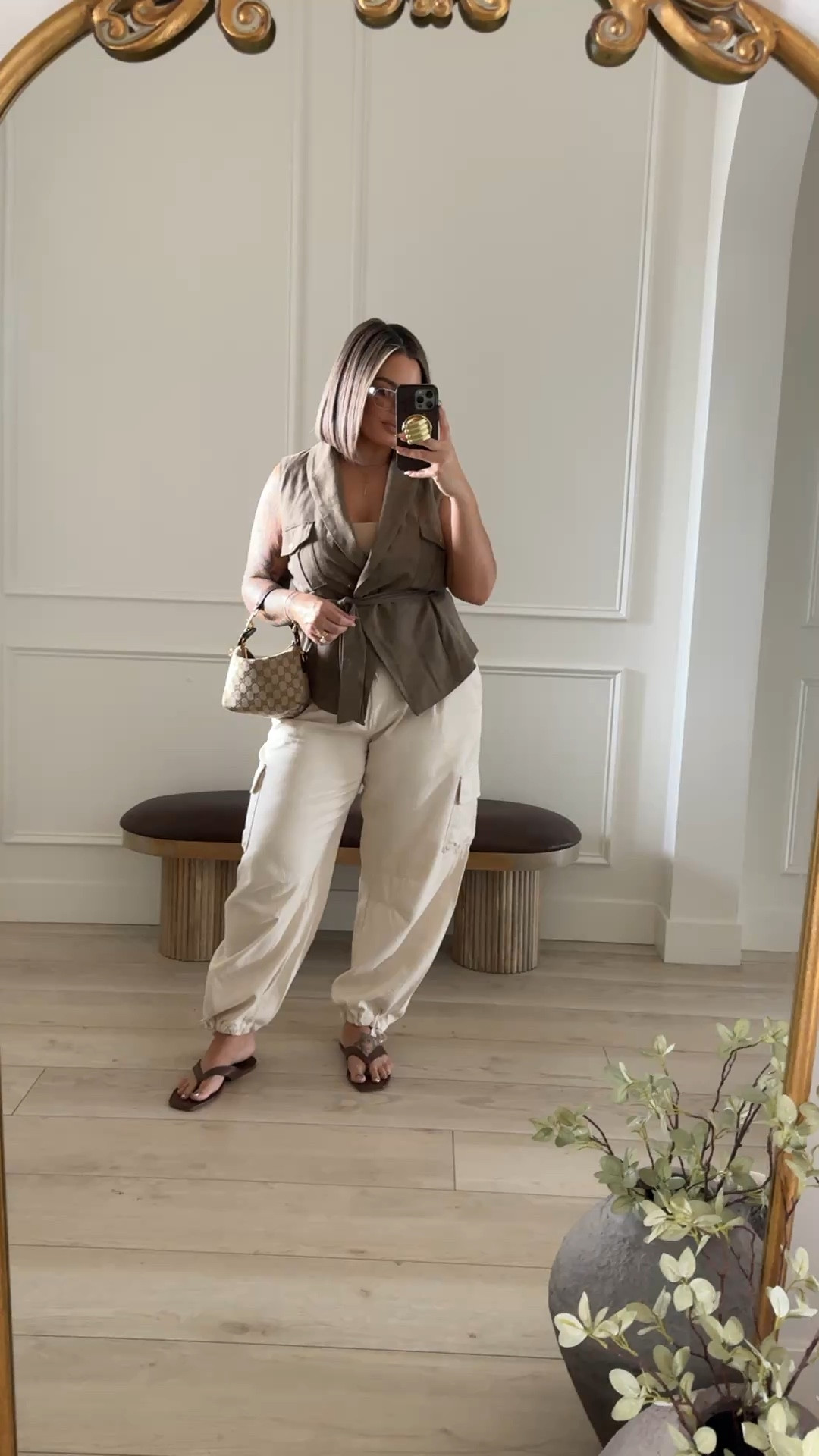 Vest xl 
Pants L ( great Oldnavy find ) 
Bra top xl 
Sandals tts 


#LTKSaleAlert #LTKootd #LTKMidsize