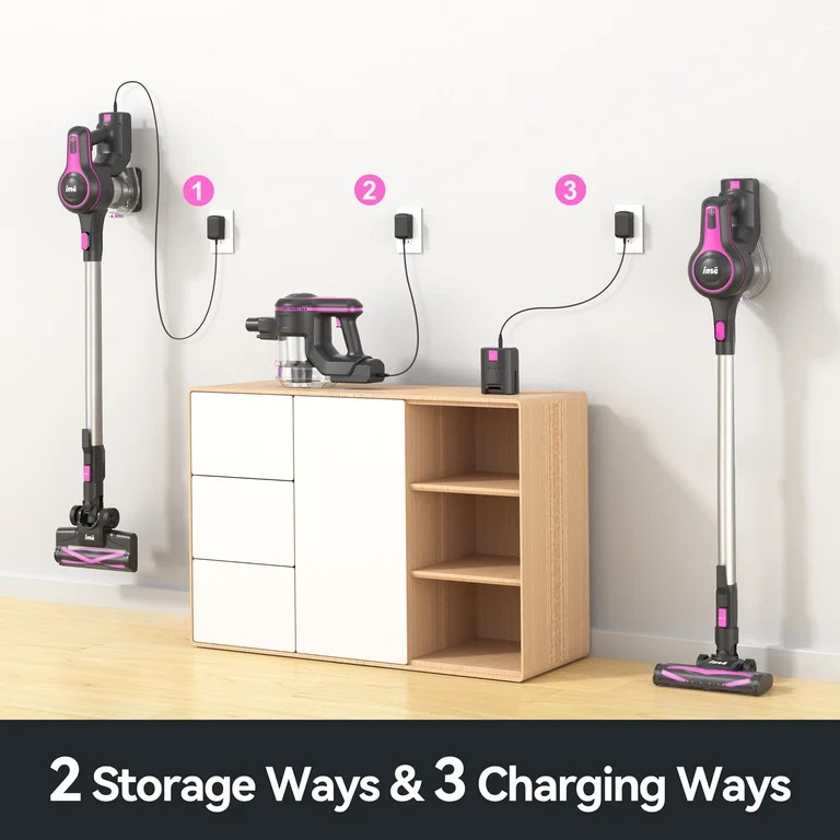 INSE Cordless Vacuum Cleaner, 6-in-1 Rechargeable Stick Vacuum with 2200 mAh Battery, 20kPa Power... | Walmart (US)