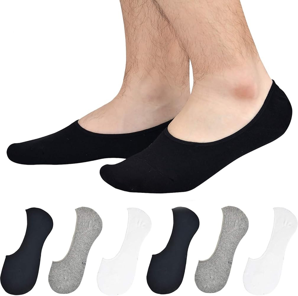 JORMATT Mens Truly No Show Socks With Non Slip Grips,Women Cotton Low Cut Socks for Loafer Sneake... | Amazon (US)