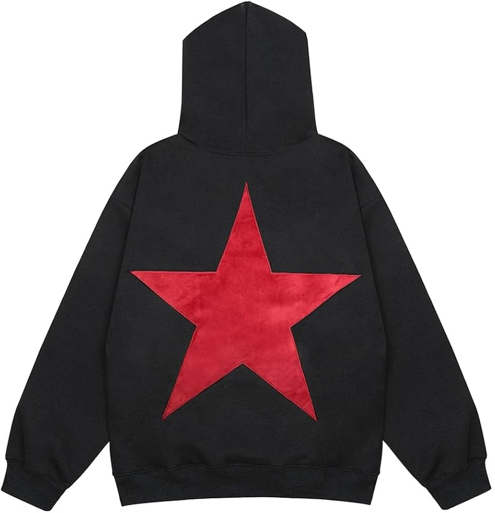 Aelfric Eden Mens Star Oversized Hoodie Print Streetwear Casual hoodies y2k Hooded Sweatshirt | Amazon (US)