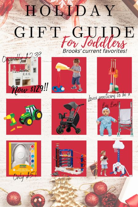 Gift guide for toddlers! Decided to link my toddlers current top 9 favorite toys as the first gift guide… next one will be what we are getting him for Christmas this year. But I know for a fact that our 20 month old is OBSESSED with these 9 toys and has been for the past few months 🥰 the play kitchen is on MAJOR sale right now almost 50% off 🙌🏼 

#LTKkids #LTKsalealert #LTKHoliday