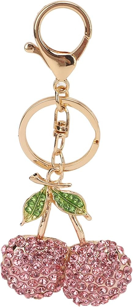 Cherry Keychain Pendants, Rhinestones Key Ring Cute Fashion Hanging Pendants Car Rhinestones Pend... | Amazon (US)