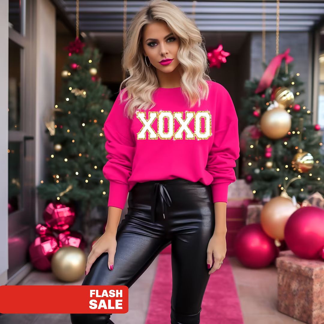 XOXO Valentines Day Sweatshirt, Valentines Day Shirts Women, Valentine Crewneck Sweater, Valentin... | Etsy (US)