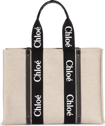 Large Woody Logo Strap Canvas Tote | Nordstrom