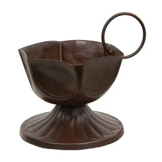 Rusty Look Metal Urn Bowl Taper Holder with Flat Base and Small Ring Handle - 4.75" H x 4" W x 5"... | Bed Bath & Beyond