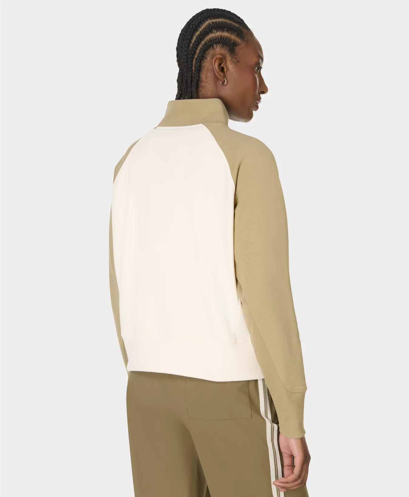 Revive Half Zip Colourblock - Baygreen Coconut Cream | Women's Jumpers + Hoodies | Sweaty Betty | Sweaty Betty UK
