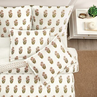 Leila Bedding Collection with Romantic Block Print Design & Reversible Floral Pattern | Ballard Designs, Inc.