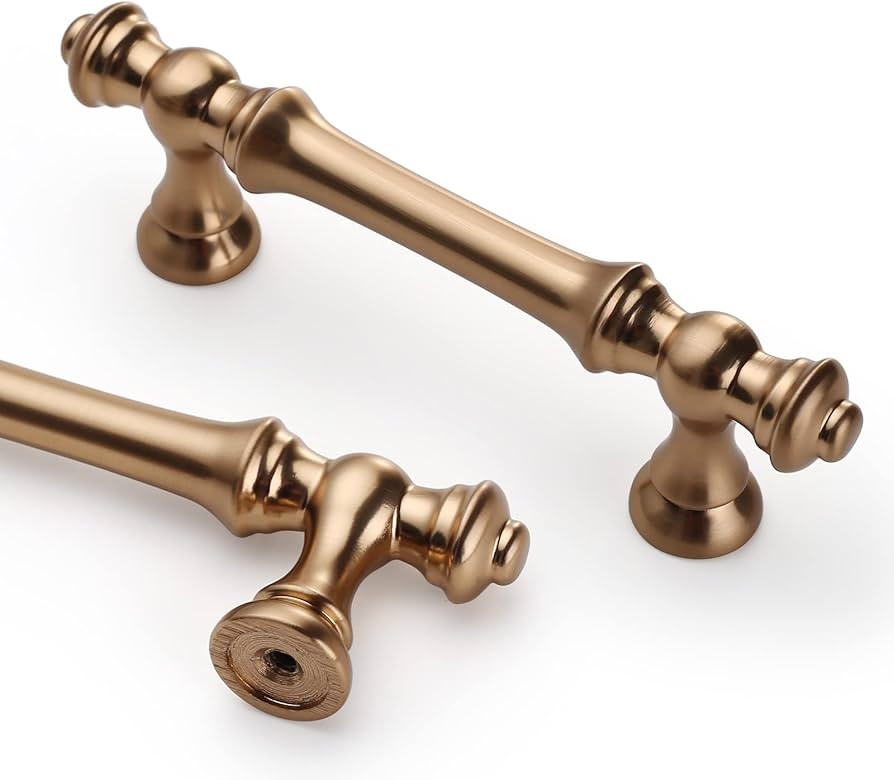 Asidrama 6 Pack 3 Inch(76mm) Champagne Bronze Kitchen Cabinet Handles,Brushed Brass Cabinet Pulls... | Amazon (US)