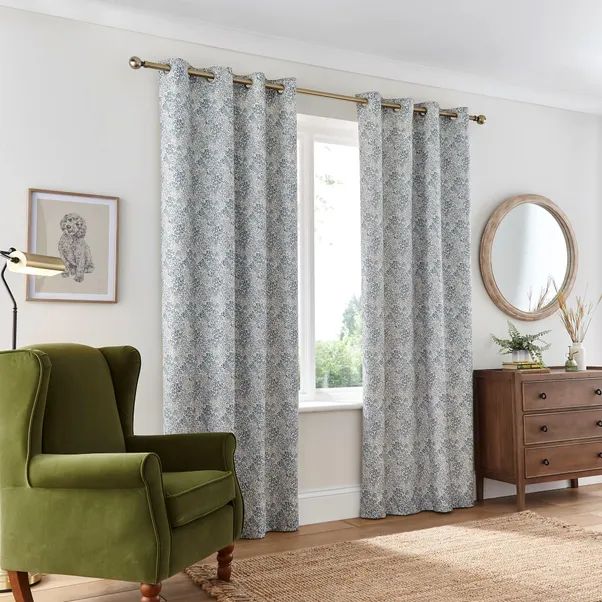 Woodland Tale Print Natural Thermal Eyelet Curtains | Dunelm