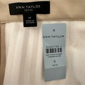 Ann Taylor Petite Pleated Cream Faux Leather Midi Skirt NWT New Women's 6P | Poshmark