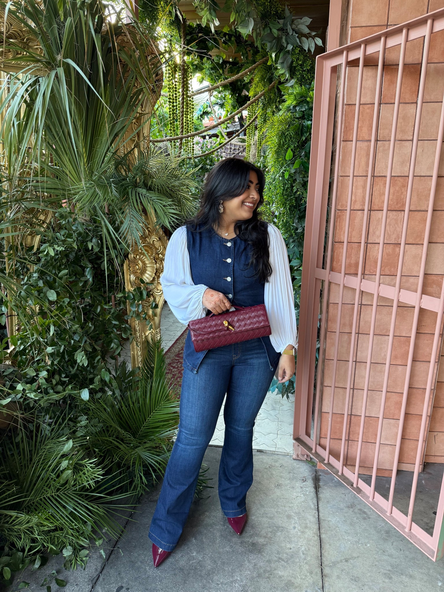 Denim vest outfit 
Fall outfits 
Denim vest modest outfit 
Fall outfit inspo 
Outfit inspo 
Burgundy bag 
Affordable burgundy bag 

#LTKFindsUnder50 #LTKMidsize #LTKFindsUnder100
