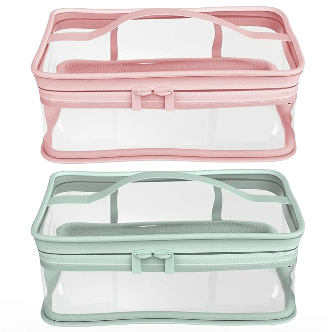 Makeup Bag Zipper Waterproof Portable Travel Storage Pouch 2 Pcs | Amazon (US)