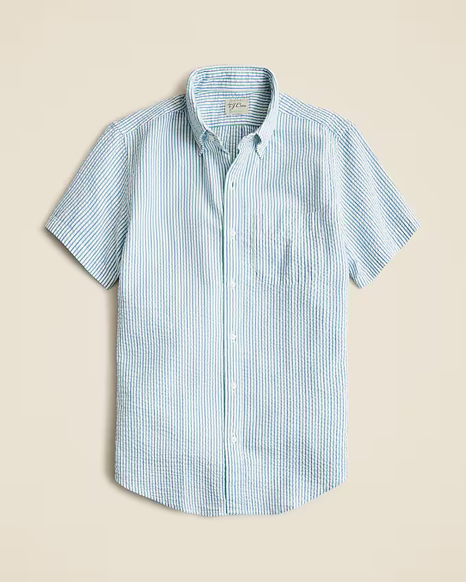 Short-sleeve yarn-dyed seersucker shirt | J. Crew US