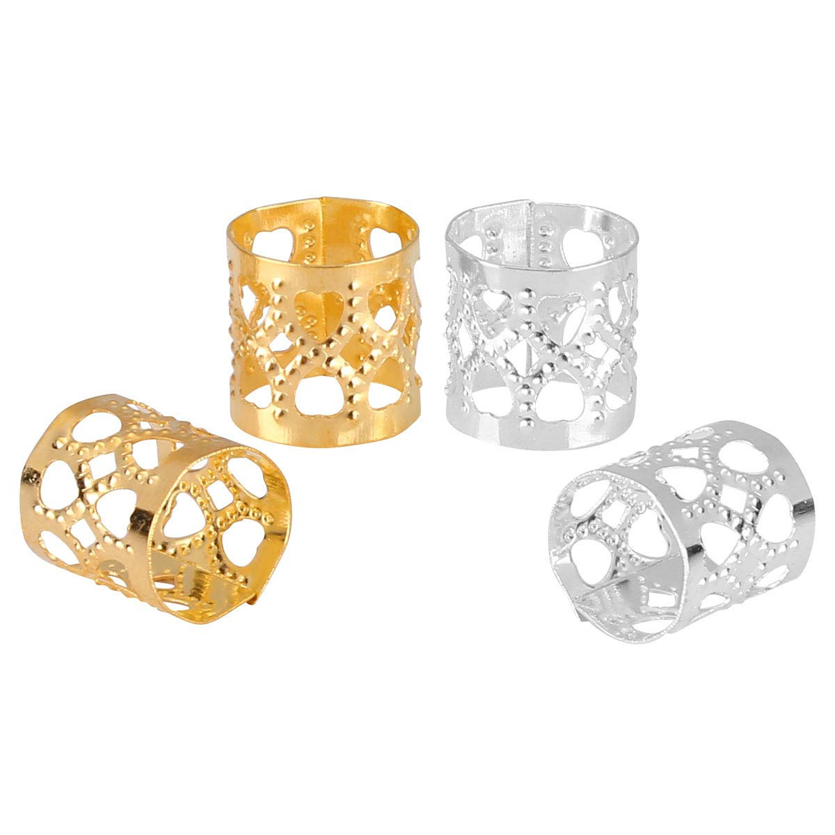 Tbestmax 200 pcs Dreadlocks Beads Hair Braid Rings Clips Dread Locks Hair Braiding Metal Cuffs De... | Amazon (US)