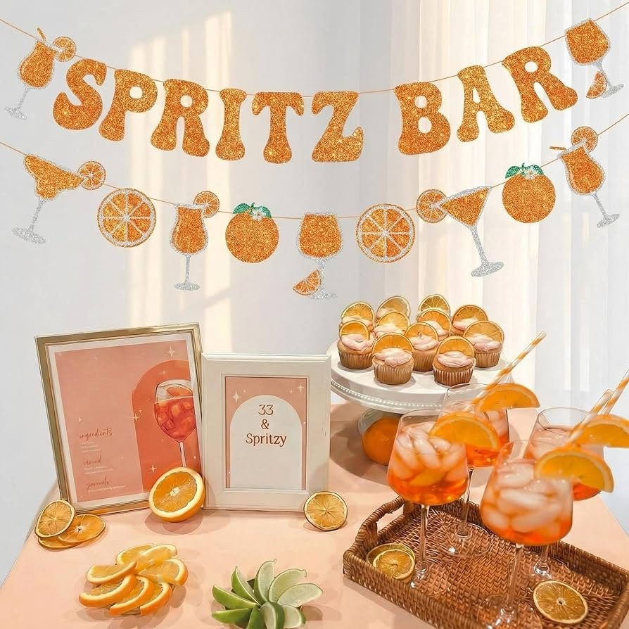 Maitys Spritz Bar Banner Margarita Party Decoration Orange Citrus Cocktail Garland Lemon Citrus B... | Amazon (US)