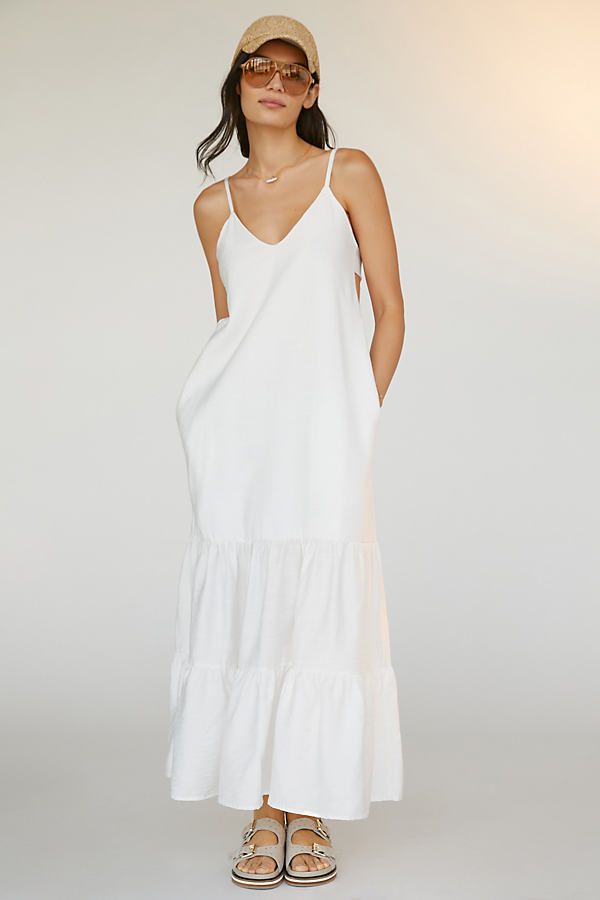 Peixoto Parker Tie Midi Dress By Peixoto in White Size S | Anthropologie (US)