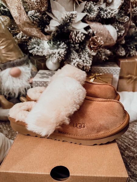 Ugg kids slippers in a size 6 that fit my size 7 foot perfectly ! Love how cozy these are ! Perfect gift idea 

#LTKHoliday #LTKSeasonal #LTKGiftGuide