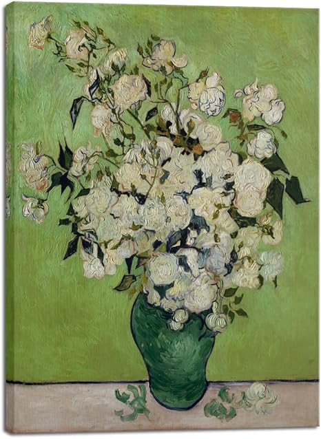 Wieco Art A Vase of Roses Canvas Prints Wall Art by Van Gogh Classic Artwork Famous Oil Paintings... | Amazon (US)